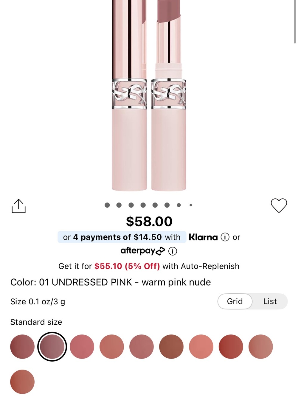 Yves Saint Laurent Undressed Pink Satin Lipstick - Warm Pink Nude